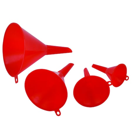 Home Plus Home Plus Red Plastic Funnel Set, PK4 H110601